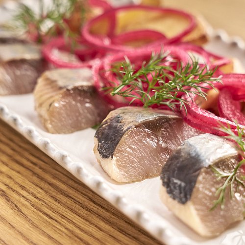 Сельдь с обжаренным картофелем