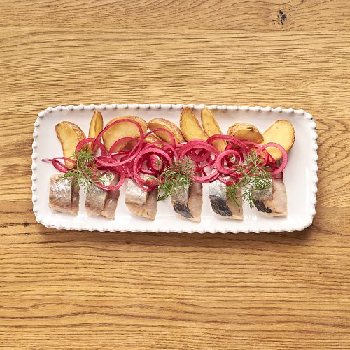 Сельдь с обжаренным картофелем