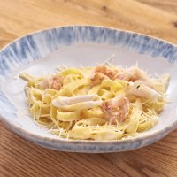 Фетучини с морепродуктами в сливочном соусом