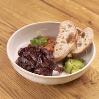 Баранина в смокере с баклажановой икрой и томатами