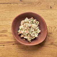 Оливье с томлёным языком